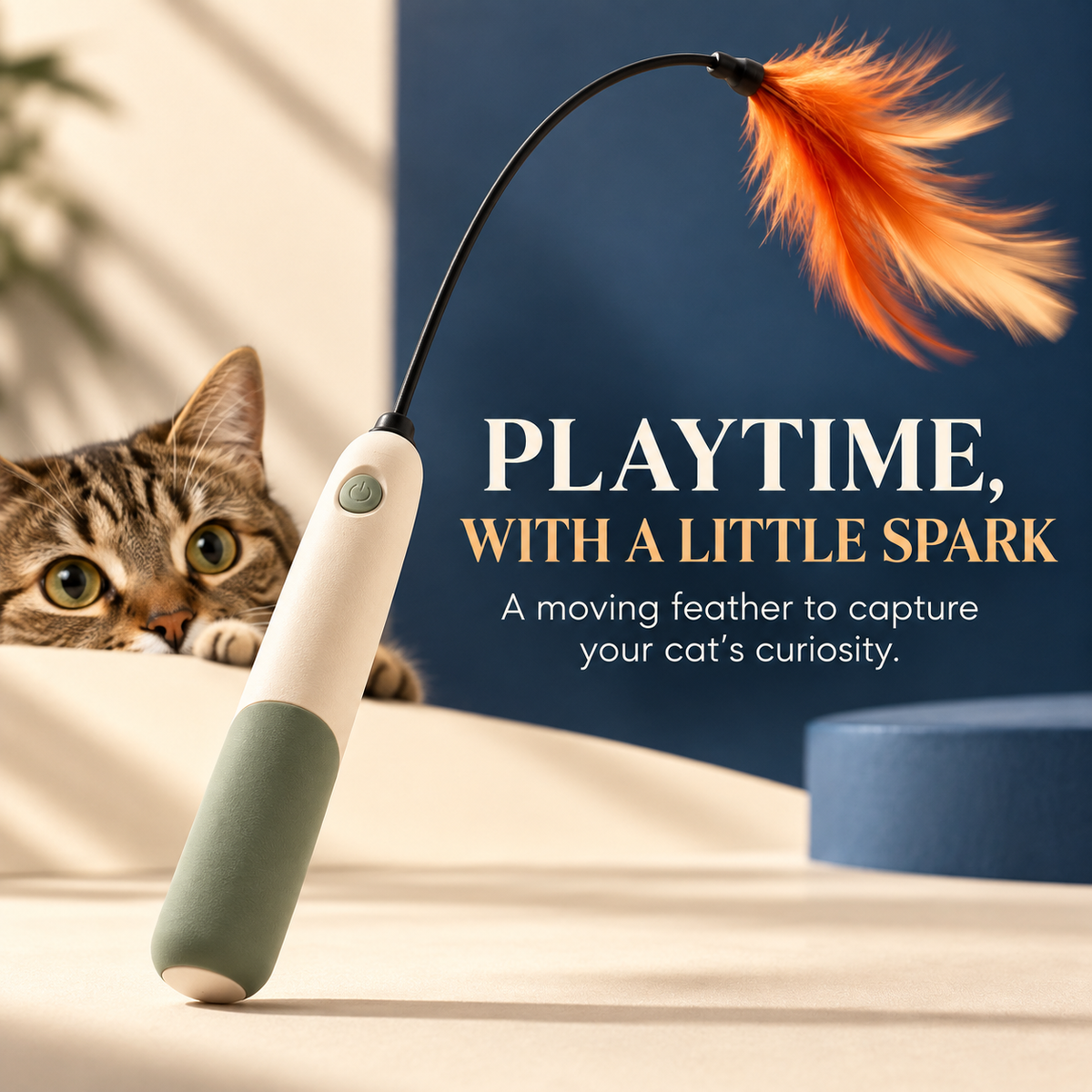 SLLIPEN Electric Cat Teaser Wand 🐾 – Make Every Pounce a Playtime Moment