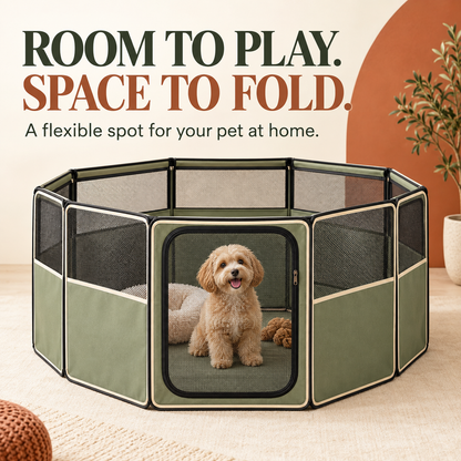 SLLIPEN Foldable Pet Playpen 🐾 – A Little Space for Big Moments