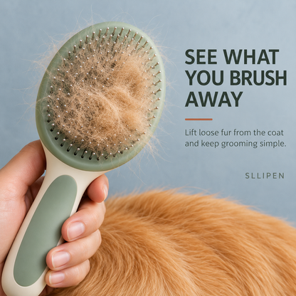 SLLIPEN Pet Deshedding Brush 🐾 – Less Loose Fur, More Cuddles